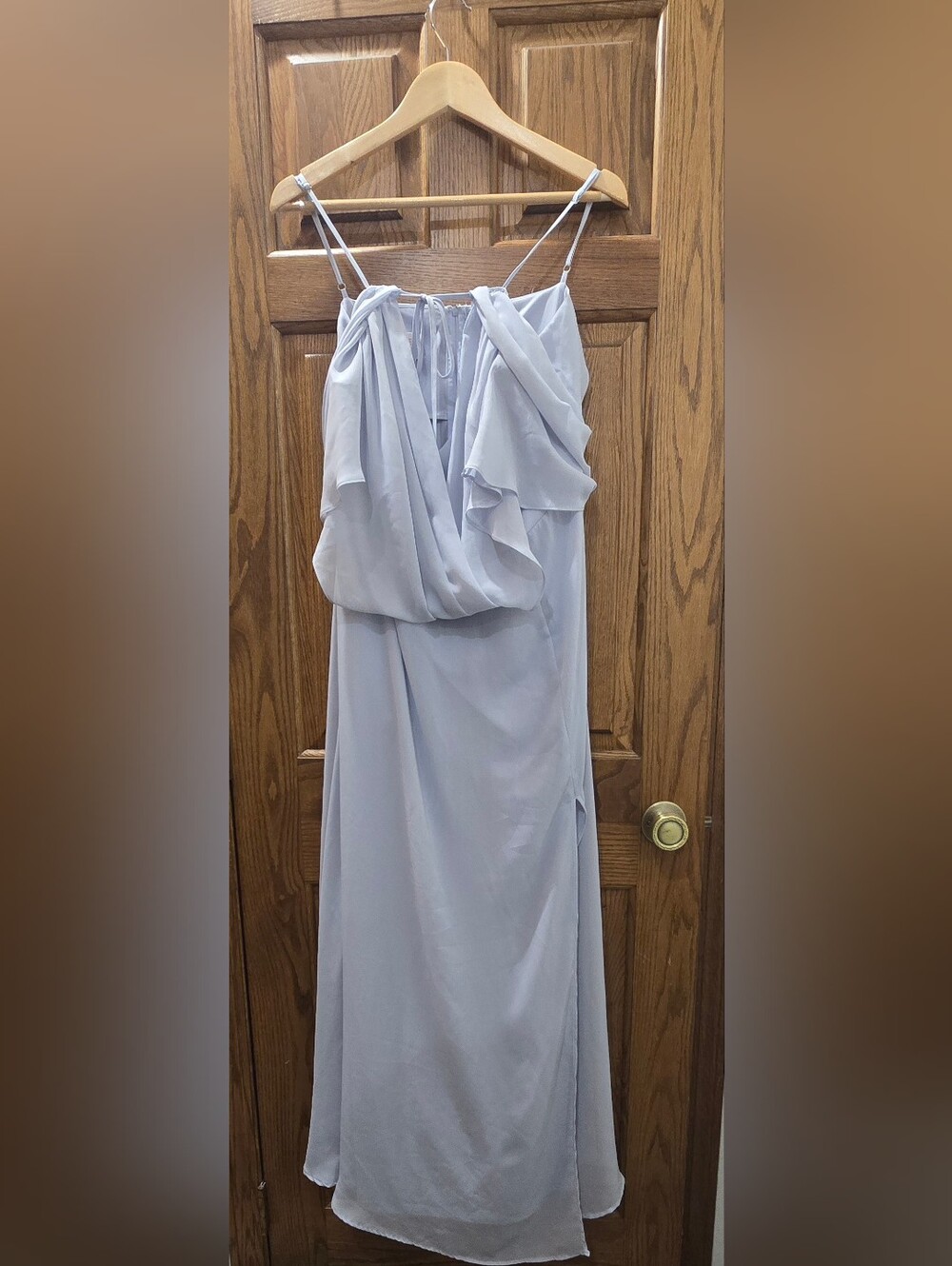 Birdy Grey Jane Devin Chiffon Maxi 1X Dove Gray Bridesmaid